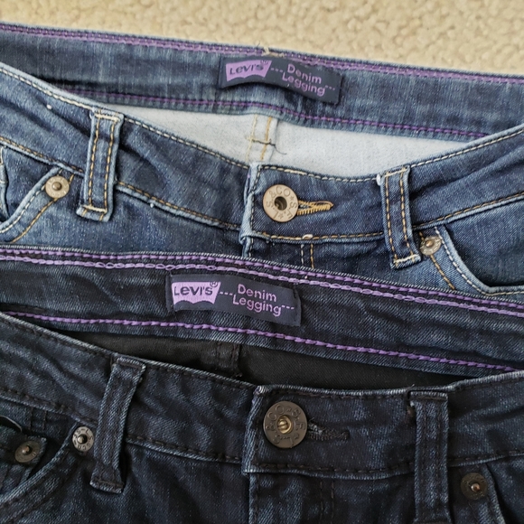 Levi's Denim Legging Jeans Bundle 2 pairs Blue Size 12 Regular Girls - Picture 3 of 5
